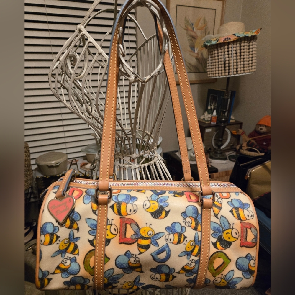 Dooney & Bourke Vintage Y2K D + Bee Barrel Satchel - Picture 3 of 12
